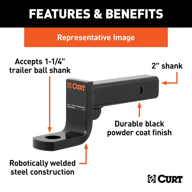 Load image into Gallery viewer, CURT Class 4 Ball Mount (2" Shank, 12,000 lb, 8" Drop, 9-3/8" Long)