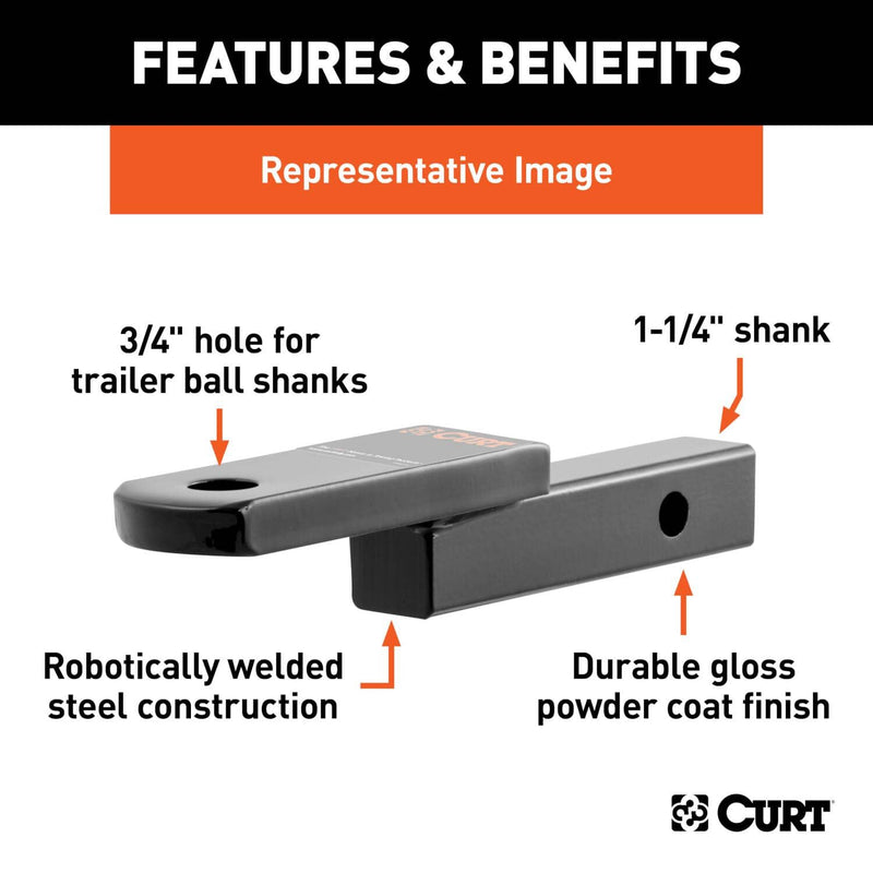 Load image into Gallery viewer, CURT Class 2 Ball Mount (1-1/4" Shank, 3,500 lb, 1-1/4" Drop, 9-3/4" Long)
