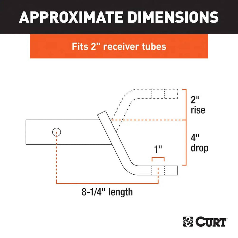 Load image into Gallery viewer, CURT Class 3 Ball Mount, Imported (2" Shank, 7,500 lb, 4" Drop, 8-1/4" Long)