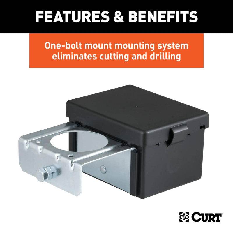 Load image into Gallery viewer, CURT 5" x 3-1/4" x 3-7/8" Lockable Breakaway Battery Case with Metal Bracket