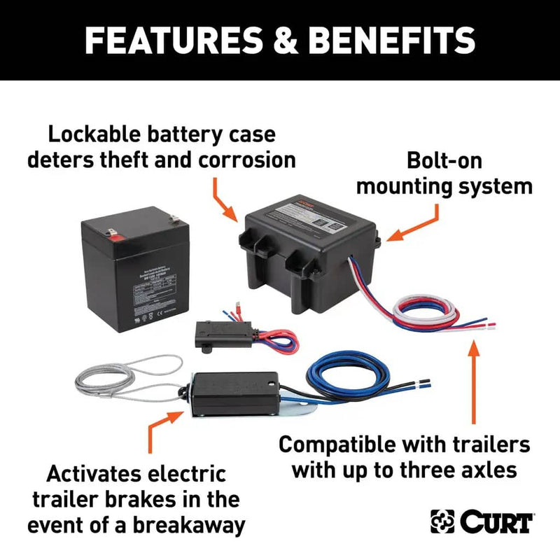Load image into Gallery viewer, CURT Soft-Trac 1 Breakaway Kit with Charger