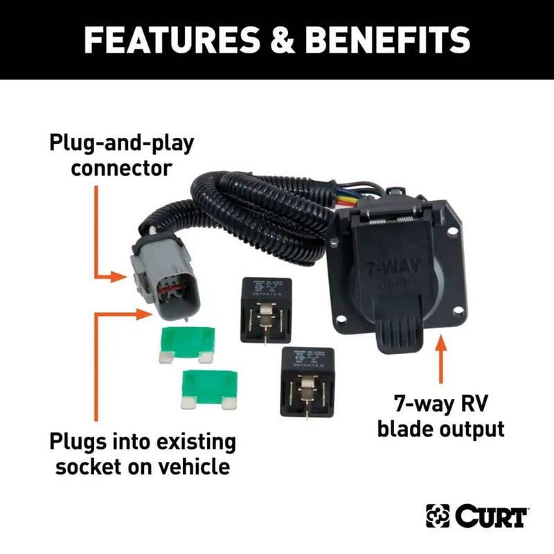 Load image into Gallery viewer, CURT 4-Flat Custom Wiring — 1999-2001 Ford F-250 Super Duty/F-350 Super Duty - CUR-55243 - Absolute Autoguard