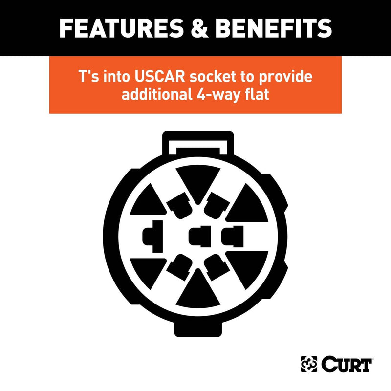Load image into Gallery viewer, CURT 4-Flat Custom Wiring (t's Into Uscar) — 1997-2026 Multi-Vehicle - CUR-55384 - Absolute Autoguard