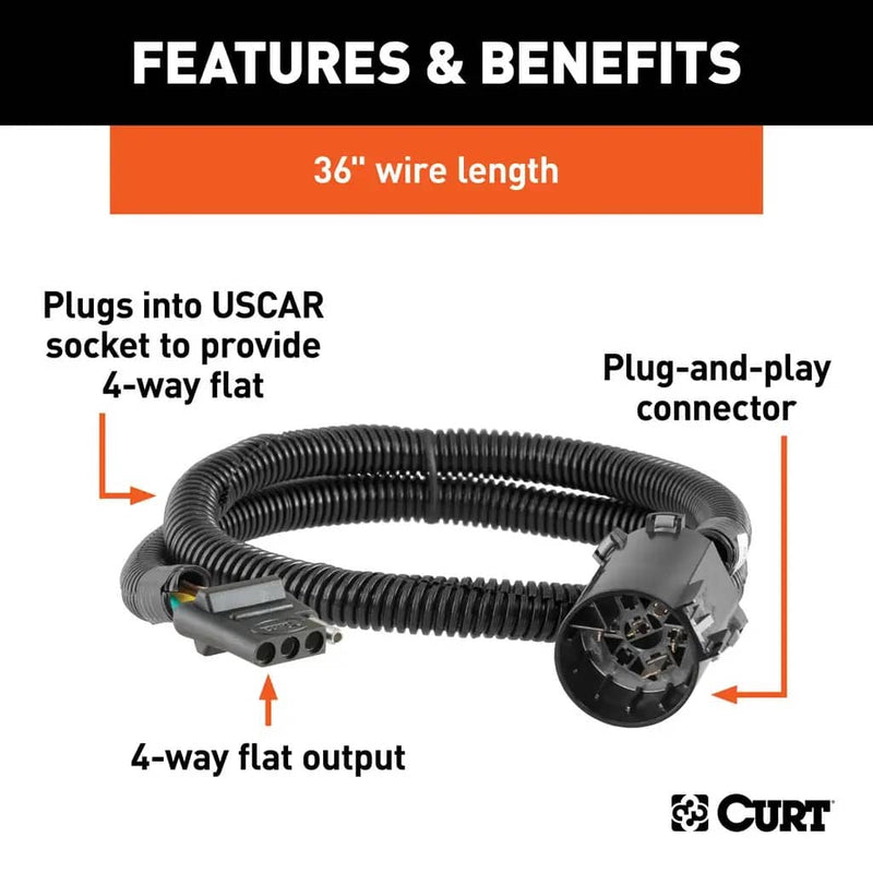 Load image into Gallery viewer, CURT Replacement Oe 4-Way Flat Socket (plugs Into Uscar) - CUR-55515 - Absolute Autoguard