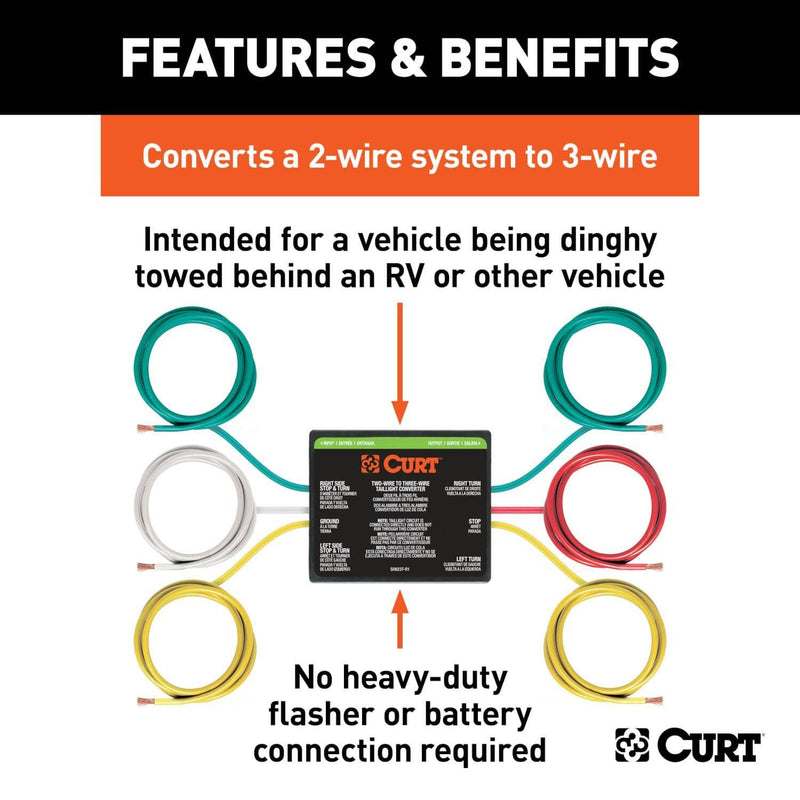 Load image into Gallery viewer, CURT 2-to-3-Wire Taillight Converter