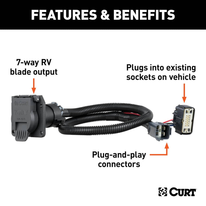 Load image into Gallery viewer, CURT 7-Way Custom Wiring — 2017-2026 Multi-Vehicle - CUR-56326 - Absolute Autoguard
