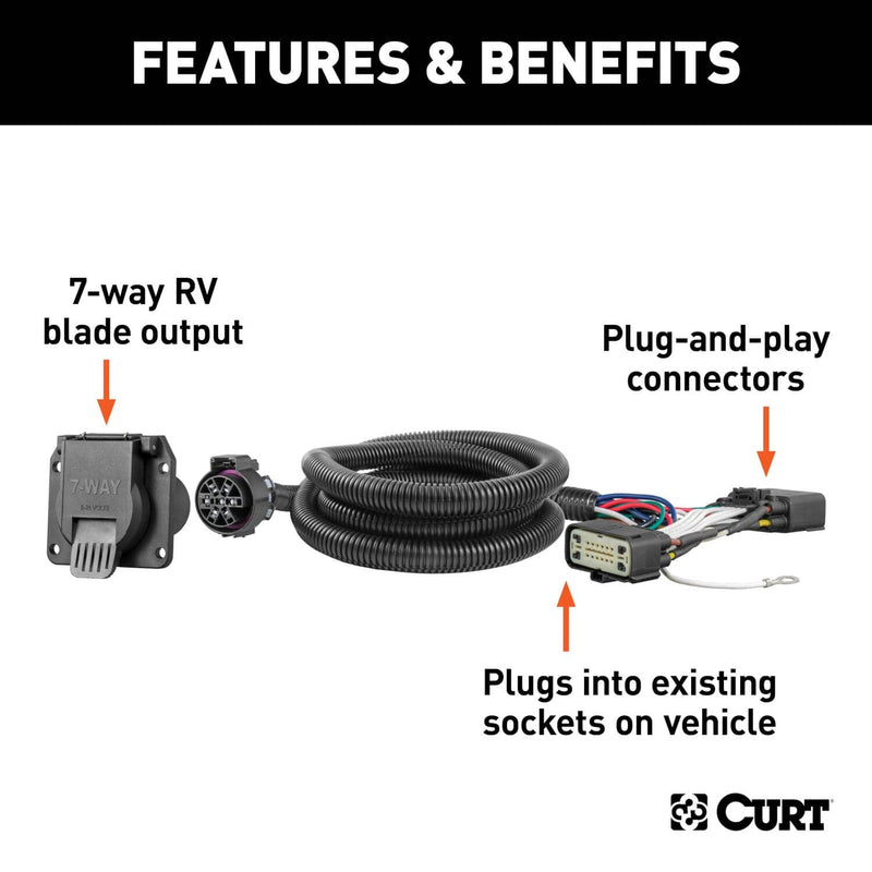 Load image into Gallery viewer, CURT 4-Flat Custom Wiring — 2015-2020 Ford F-150 - CUR-56413 - Absolute Autoguard