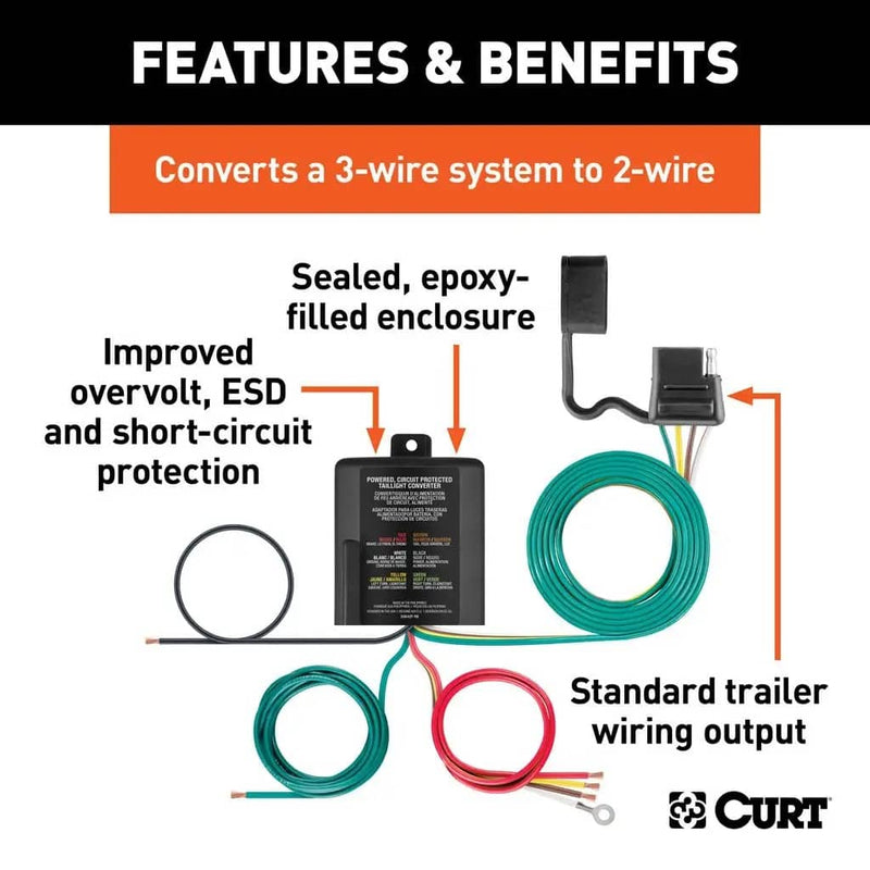 Load image into Gallery viewer, CURT Powered 3-to-2-Wire Taillight Converters (30-Pack)