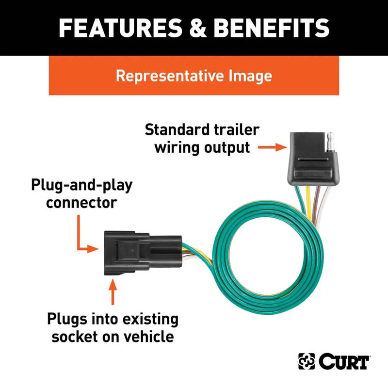 Load image into Gallery viewer, CURT 4-Flat Custom Wiring — 2020-2026 Buick & Chevrolet - CUR-56541 - Absolute Autoguard