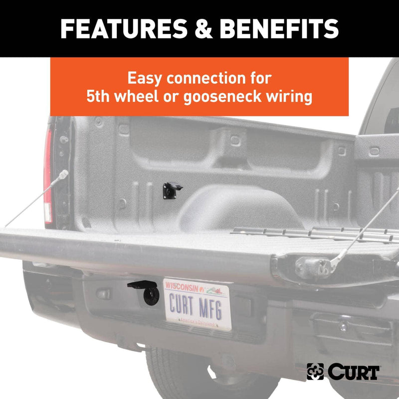 Load image into Gallery viewer, CURT 7' Custom Wiring Extension Harness (adds 7-Way RV Blade to Truck Bed) — 2015-2026 Ford - CUR-57008 - Absolute Autoguard