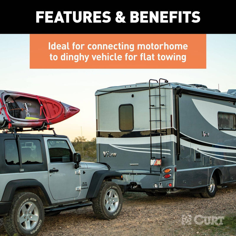Load image into Gallery viewer, CURT 8' Dinghy Towing Adapter & Socket (7-Way RV Blade to 4-Way Round Vehicle)