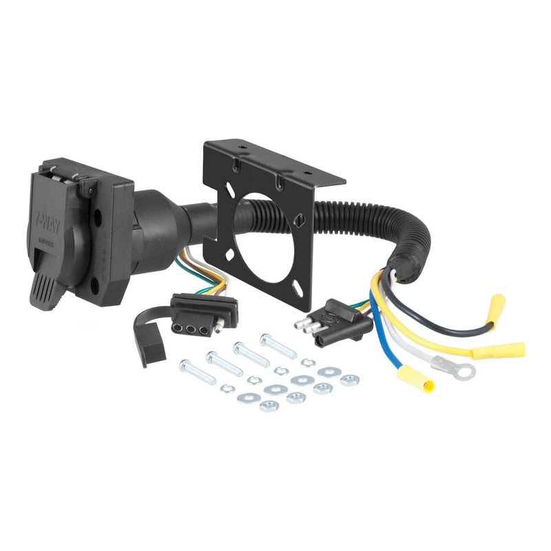 Load image into Gallery viewer, CURT Dual-Output Electrical Adapter (Adds 7-Way RV Blade to 4-Way Flat)