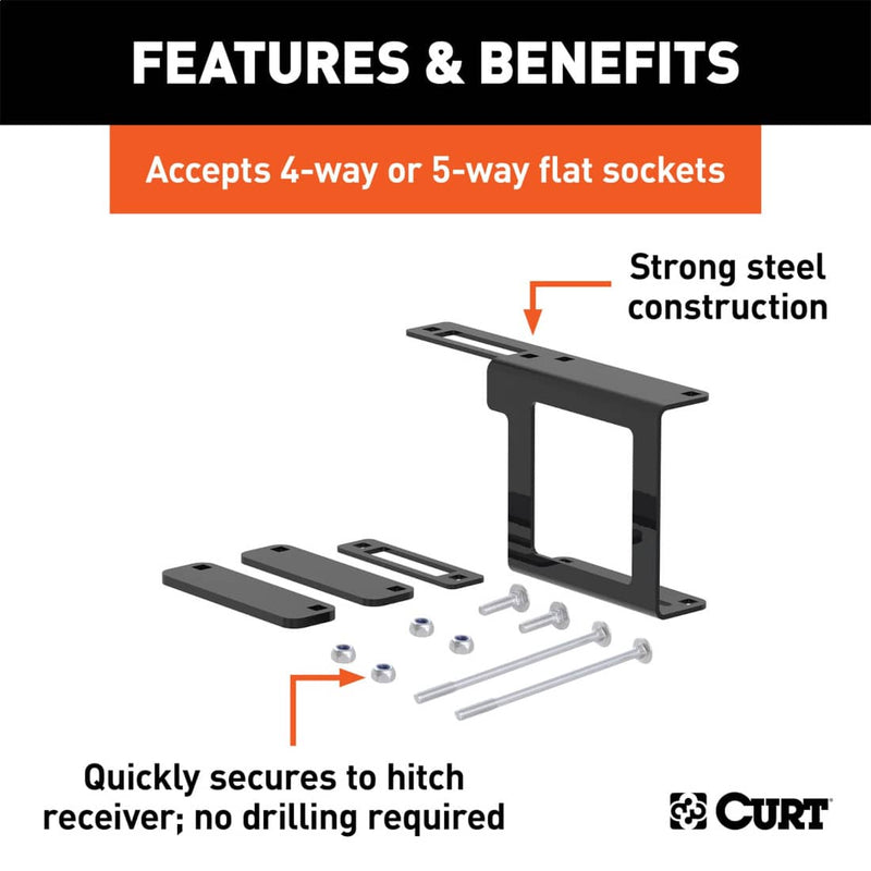 Load image into Gallery viewer, CURT Easy-Mount Wiring Brackets for 4 or 5-Way Flat (2" Receiver, 10-Pack)