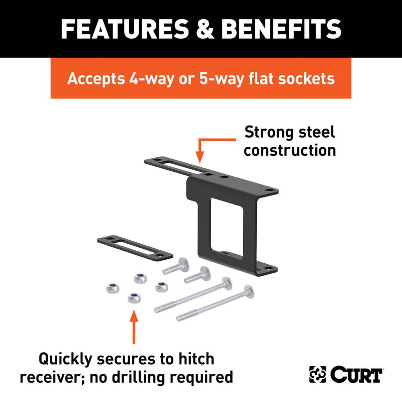 Load image into Gallery viewer, CURT Easy-Mount Wiring Bracket for 4 or 5-Way Flat (1-1/4" Receiver)