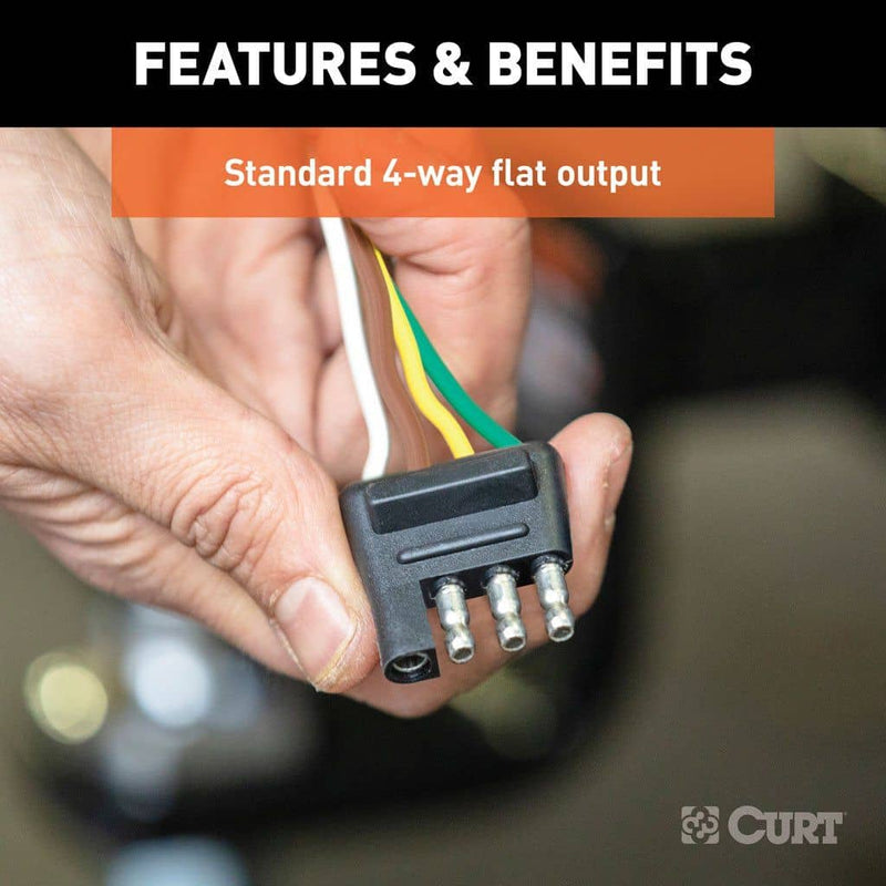 Load image into Gallery viewer, CURT 4-Way Flat Connector Plug with 48" Wires (Trailer Side)