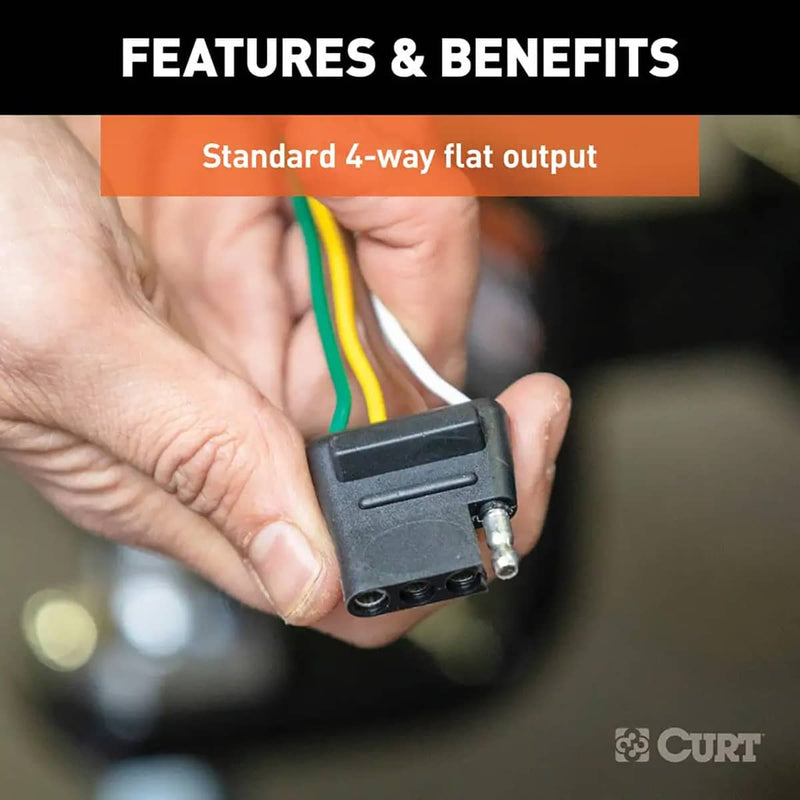Load image into Gallery viewer, CURT 4-Way Flat Connector Socket with 60" Wires (Vehicle Side, Packaged)