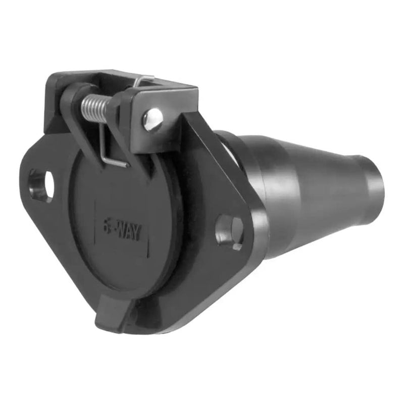 Load image into Gallery viewer, CURT 6-Way Round Connector Socket (Vehicle Side, Black Plastic)
