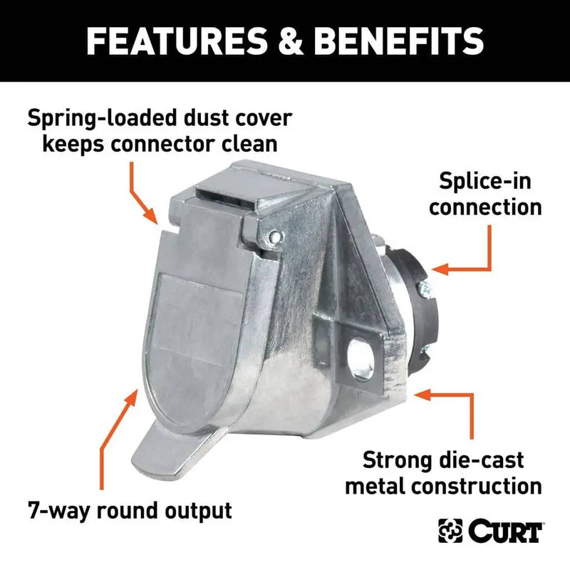 Load image into Gallery viewer, CURT 7-Way Round Connector Socket (Vehicle Side)