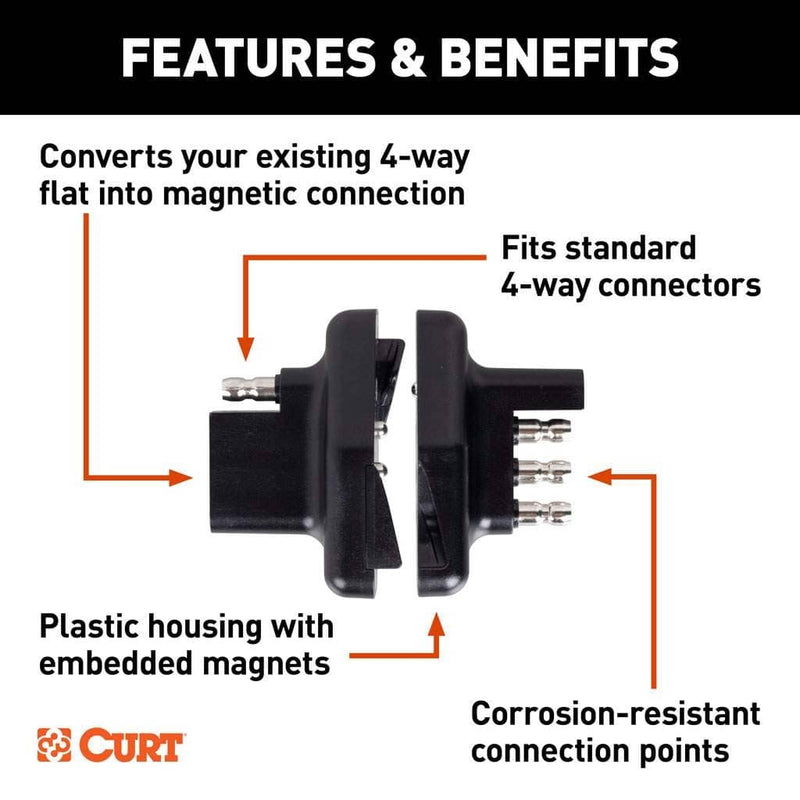 Load image into Gallery viewer, CURT 4-Way Flat Magnetic Connector Adapter
