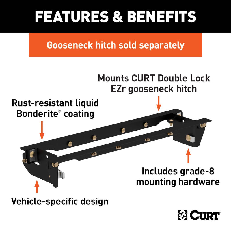Load image into Gallery viewer, CURT Double Lock EZr Gooseneck Installation Brackets (Drilling Required), Excluding Cab & Chassis (F-350 Super Duty) - 2011-2016 Ford F-250 Super Duty/F-350 Super Duty