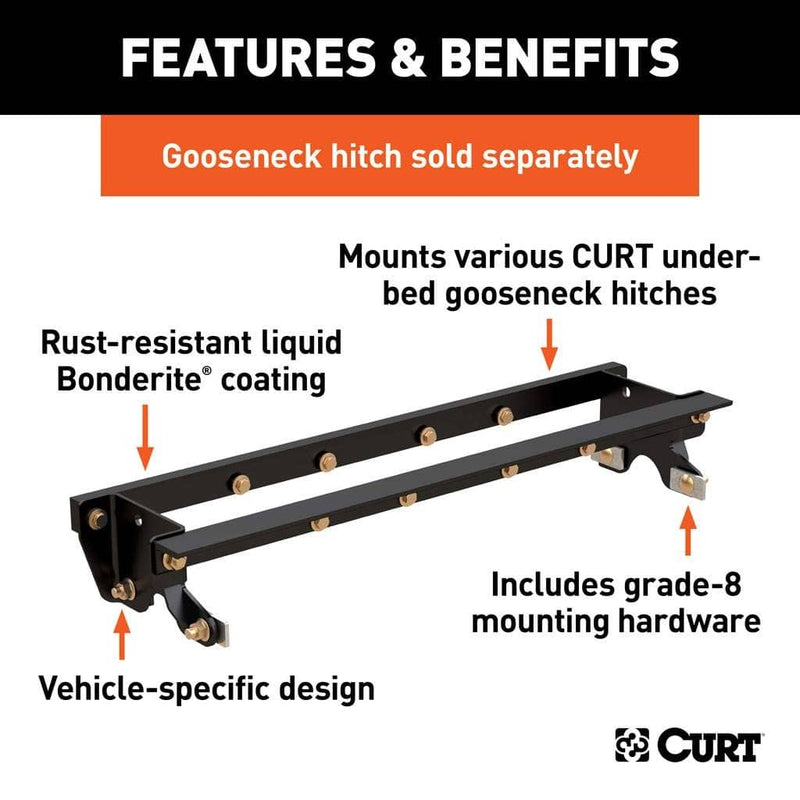 Load image into Gallery viewer, CURT Double Lock Gooseneck Installation Brackets, Excluding Police Responder or Raptor (2015-2021 F-150); Excluding Police Responder, Raptor, Lightning, or Dual Exhaust (2022-2023 F-150) - 2015-2023 Ford F-150