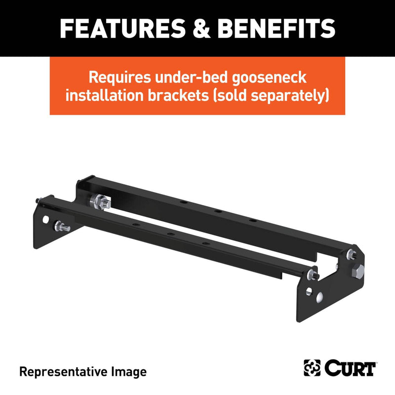 Load image into Gallery viewer, CURT Over-Bed Folding Ball Gooseneck Hitch (30K), Select Configurations - Select 1988-2019 Chevrolet & GMC, 1980-2015 Ford, 1994-2002 Dodge Models (see fitment table)