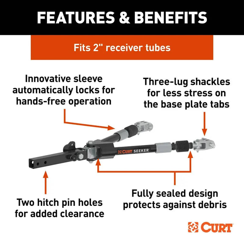 Load image into Gallery viewer, CURT Seeker Steel RV Tow Bar (10,000 lb, 2" Shank)