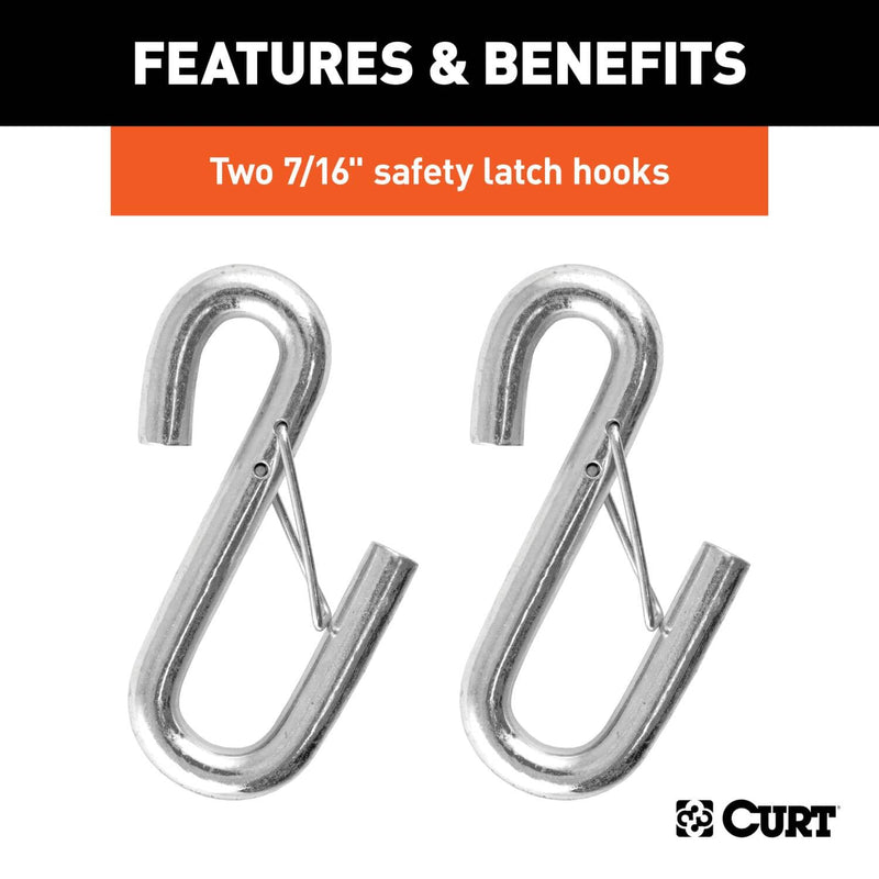 Load image into Gallery viewer, CURT 42" Safety Cables with 2 Snap Hooks (5,000 lb, Vinyl-Coated, 2-Pack)