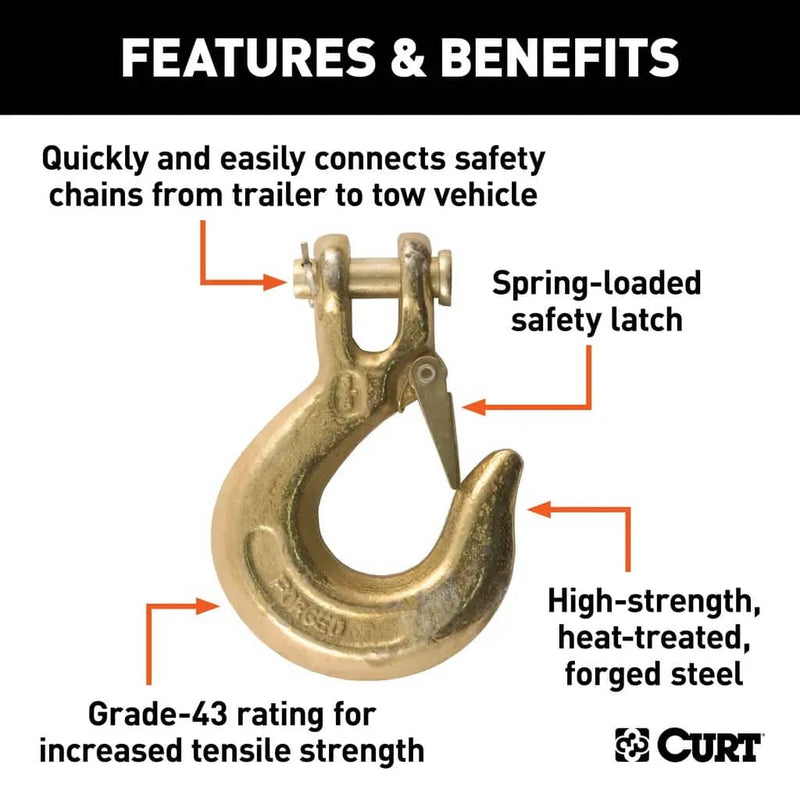 Load image into Gallery viewer, CURT 3/8" Safety Latch Clevis Hook (18,000 lb, 7/16" Pin)