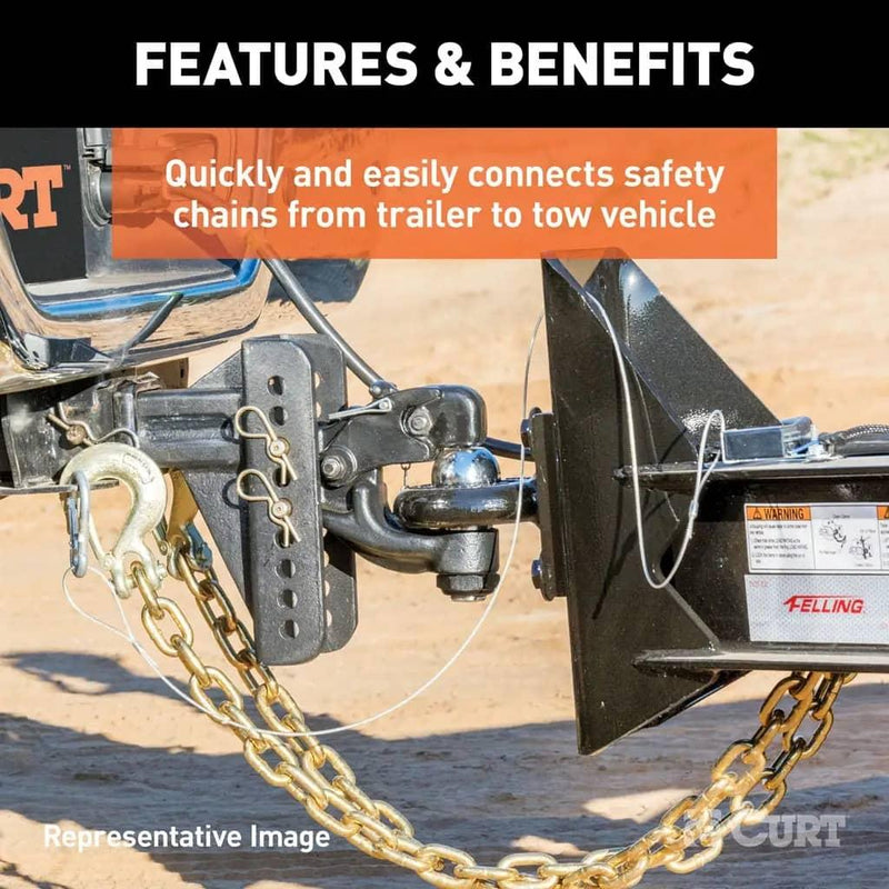 Load image into Gallery viewer, CURT 3/8" Safety Latch Clevis Hook (18,000 lb, 7/16" Pin)