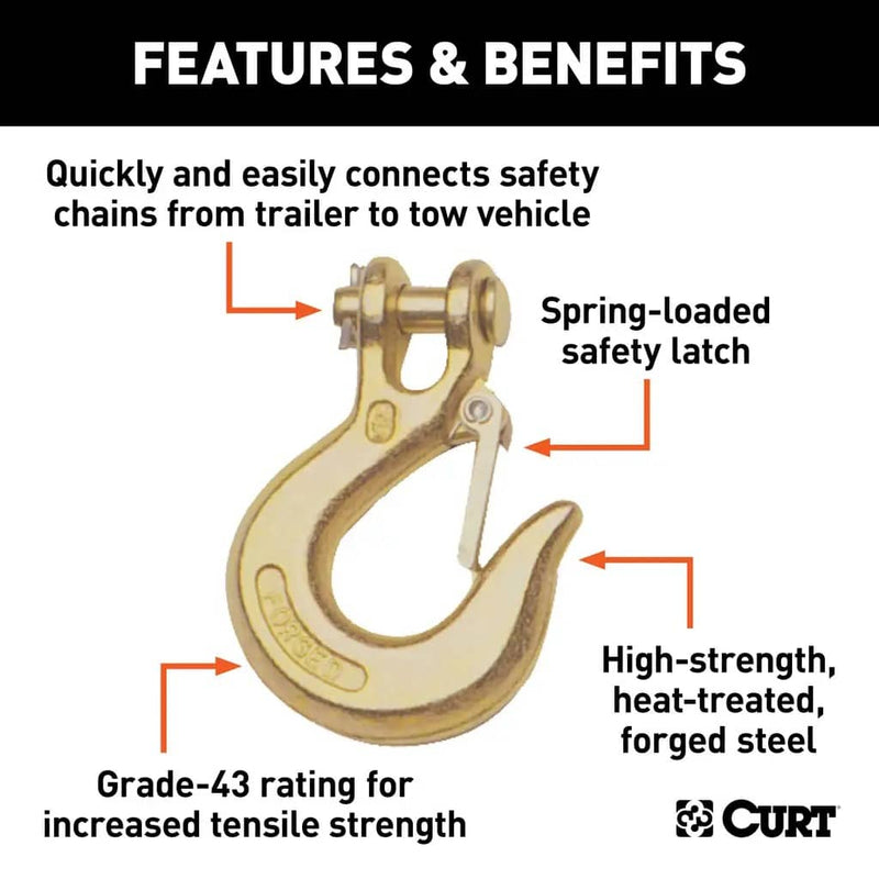Load image into Gallery viewer, CURT 1/4" Safety Latch Clevis Hook (7,800 lb, 5/16" Pin)