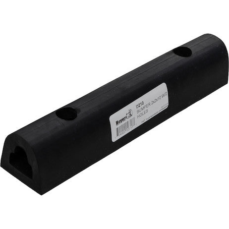 Load image into Gallery viewer, Extruded Rubber D-Shaped Bumper with 2 Holes - 2-1/8 x 1-7/8 x 10 Inch Long