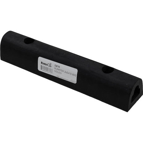 Load image into Gallery viewer, Extruded Rubber D-Shaped Bumper with 2 Holes - 2-1/8 x 1-7/8 x 10 Inch Long
