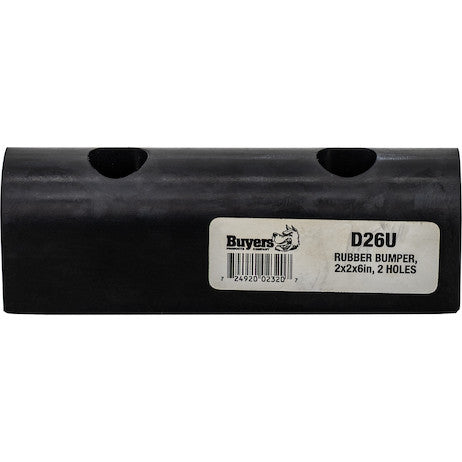 Load image into Gallery viewer, Extruded Rubber D-Shaped Bumper with 2 Holes - 2-1/8 x 1-7/8 x 6 Inch Long