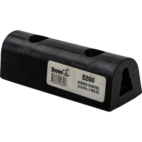 Load image into Gallery viewer, Extruded Rubber D-Shaped Bumper with 2 Holes - 2-1/8 x 1-7/8 x 6 Inch Long