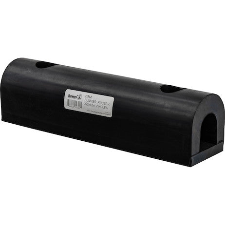 Load image into Gallery viewer, Extruded Rubber D-Shaped Bumper with 2 Holes - 3 x 2-7/8 x 12 Inch Long