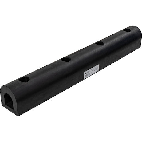 Load image into Gallery viewer, Extruded Rubber D-Shaped Bumper with 4 Holes - 3 x 2-7/8 x 24 Inch Long