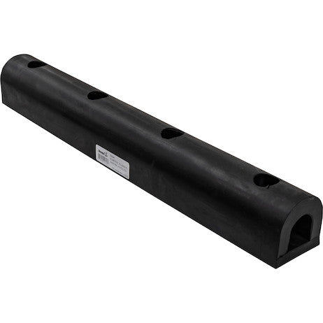 Load image into Gallery viewer, Extruded Rubber D-Shaped Bumper with 4 Holes - 3 x 2-7/8 x 24 Inch Long
