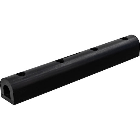 Load image into Gallery viewer, Extruded Rubber D-Shaped Bumper with 4 Holes - 3 x 2-7/8 x 24 Inch Long
