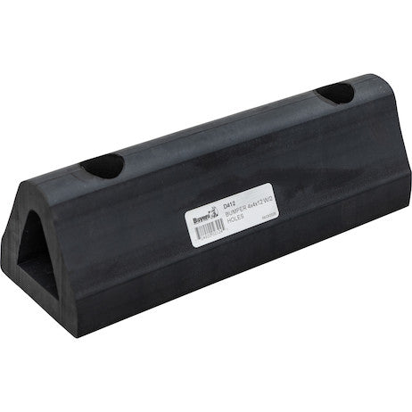 Load image into Gallery viewer, Extruded Rubber D-Shaped Bumper with 2 Holes - 4 x 3-3/4 x 12 Inch Long