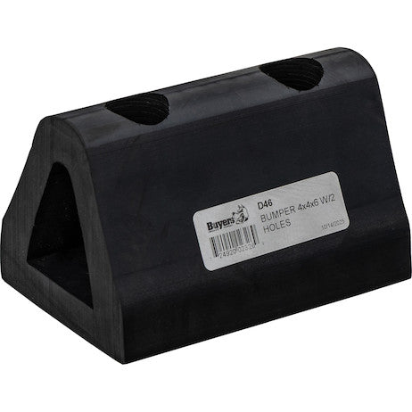 Load image into Gallery viewer, Extruded Rubber D-Shaped Bumper with 2 Holes - 4 x 3-3/4 x 6 Inch Long