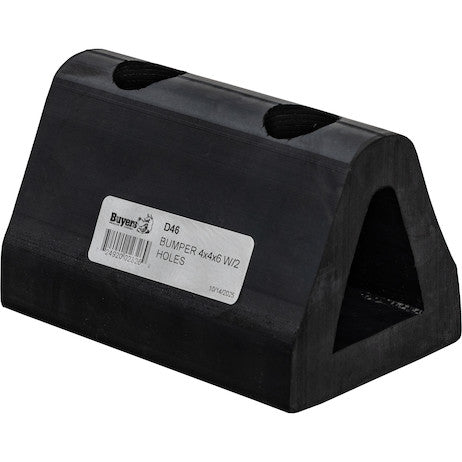 Load image into Gallery viewer, Extruded Rubber D-Shaped Bumper with 2 Holes - 4 x 3-3/4 x 6 Inch Long