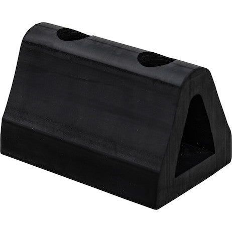 Load image into Gallery viewer, Extruded Rubber D-Shaped Bumper with 2 Holes - 4 x 3-3/4 x 6 Inch Long