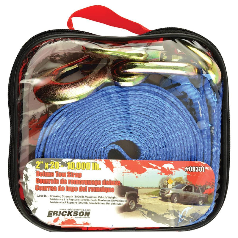 Load image into Gallery viewer, Erickson Tow Strap w/ Forged Safety Snap Hooks 2X20 10,000LBS - ERI-59301 - Absolute Autoguard