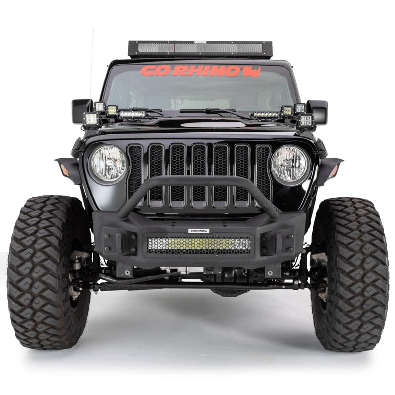 Load image into Gallery viewer, Go Rhino Front Bumper with Tubular Override Bar — 2007-2026 Jeep Gladiator/Wrangler/Wrangler JK - GOR-331101T - Absolute Autoguard