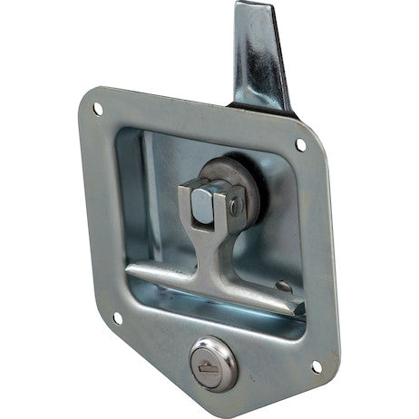 Load image into Gallery viewer, Stainless Single Point T-Handle Latch with Mounting Holes - Zinc Plated
