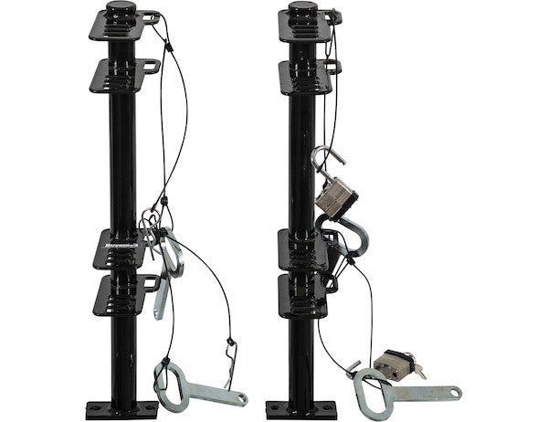 Load image into Gallery viewer, 2 Position Channel-Style Lockable Trimmer Rack for Open Landscape Trailers