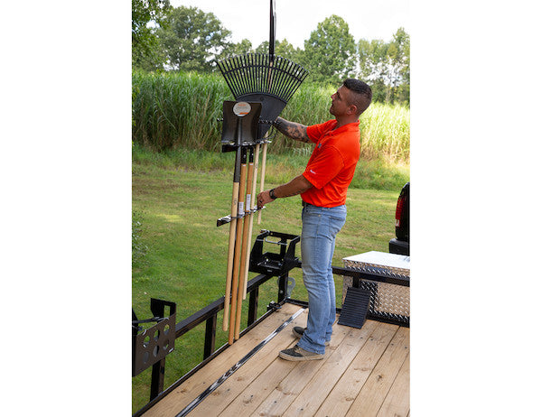 Load image into Gallery viewer, Vertical Hand Tool Rack for Open Landscape Trailers
