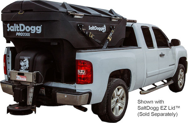 Load image into Gallery viewer, SALTDOGG® PRO ELECTRIC POLY HOPPER SPREADER WITH PINTLE CHAIN CONVEYOR