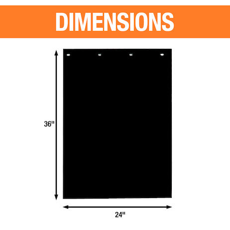 Load image into Gallery viewer, Super Durable Black Polymer Mudflaps 24x36 Inch